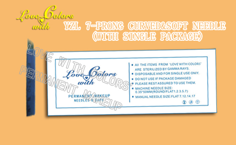 YZL 7-prong curved&soft needle/with single package/eyebrow-tattooing needle/Iran permanent makeup product