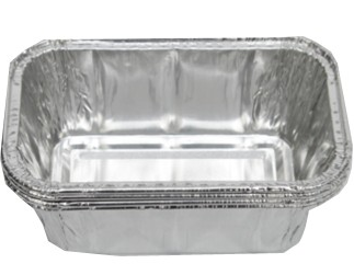 Rectangular disposable aluminium foil containers for fast food