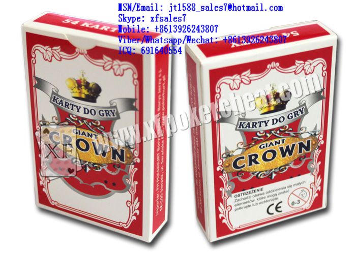 XF Russian Giant Crown paper playing cards for with invisible ink bar-codes  / Wide-Angle / Hidden Bar code / DSpecial Made / Range / Watch scanner / Lighter scanner / marked cards / invisible ink