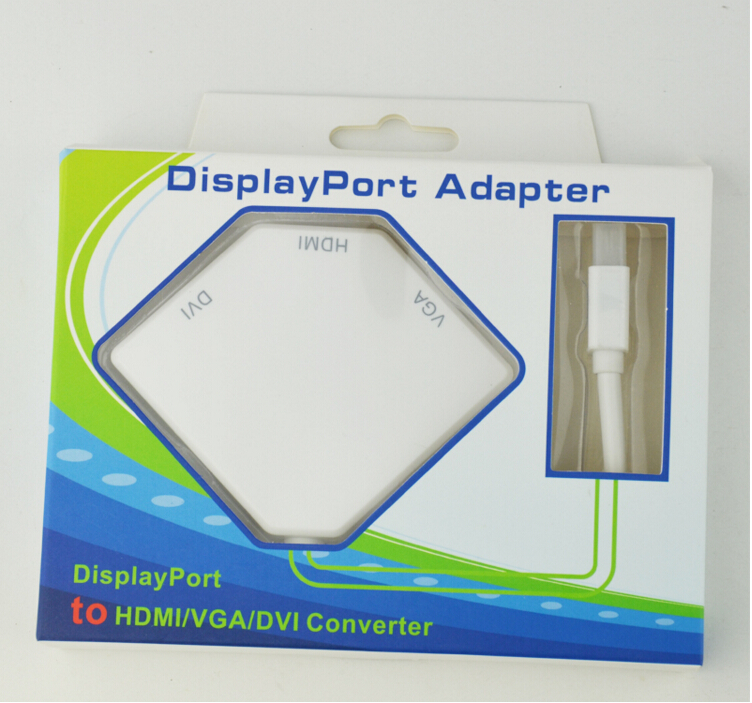 Хорошее качество Mini DisplayPort на HDMI адаптер DisplayPort с HDMI / VGA / DVI конвертер / адаптер