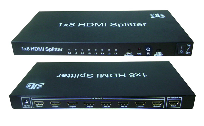 1X8 4Kx2K HDMI Splitter with IR