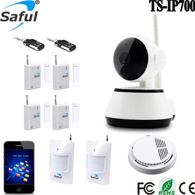 Fire Alarm System Security Wireless+ Wifi P2P HD IP Camera 720p For Home 2 In 1 Burglar Alarma Camera