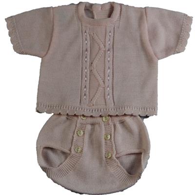 OEM made infant's short-sleeve jacquard floral top cardigan sweater short pant