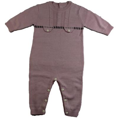 infant baby jacquard cable romper 3/4 sleeve newborn onesie jumpsuit fine jumper sweater
