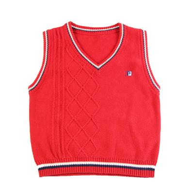 2016 spring red argyle vest colorblock campus sweater rib vest