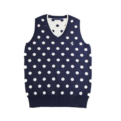2015 fall cotton jacquard dots vest v-neck knitted vest sweater