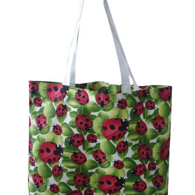 Green And Red Printed Beach Bag