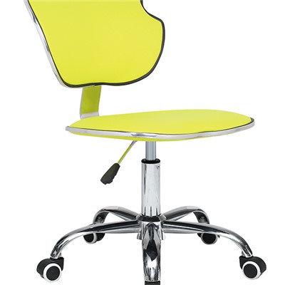 Yellow Leather Bar Stool With Wheels