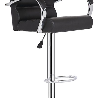 Black Leather Bar Chair With Armrest