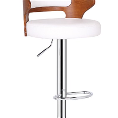 Leather Wooden Bar Stool With Backrest