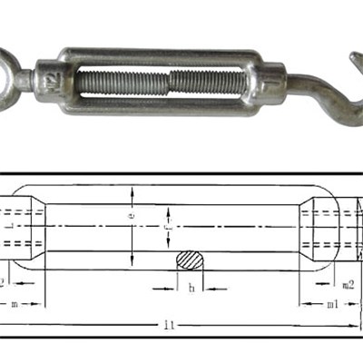 Din 1480 Galvanized Turnbuckle With Hook And Eye