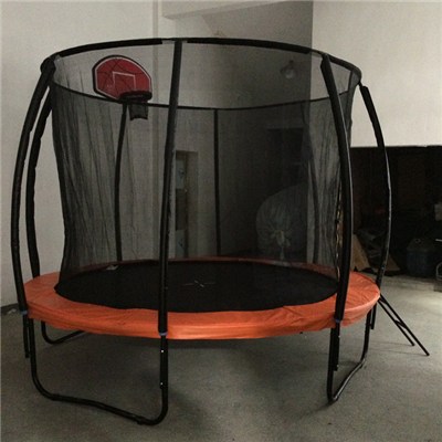 10FT New Round Spring Trampoline With Curved Poles