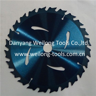 7-1/4 184mm 24T Rip Cut Saw Blade With Transparent Blue Coating