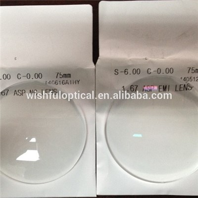 1.67 Uncoated Optical Lens