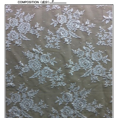 160cm White Polyester Bridal Lace Fabric(W7219)