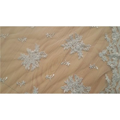 W9002 Off White Thread Bridal Lace Fabric (W9002)