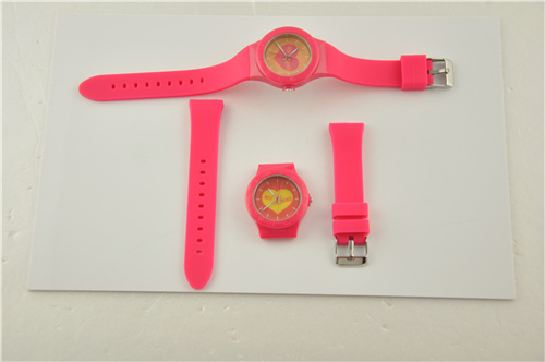 Interchangable Plastic Watch with Rubber Band