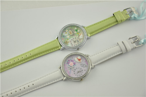 Two Tone Plastic Watch in Steel Bezel
