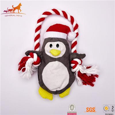 Plush Fetch Toy And Tug Of War Rope Cute Penguin