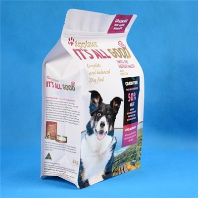 Block Bottom Packaging Bag With Zipper For Dog Food