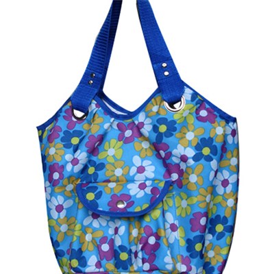 Large Roomy Lady Woman Colorful Flowers Beach Bag Tote Bag