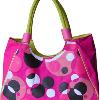 Purple-red Bubbles Beach Bag Tote With Inner Slip Pocket Tote Bag