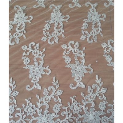 W9004 White Bridal Lace Fabric With Thread (W9004)