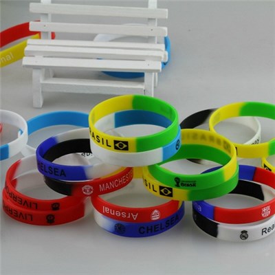 The New 2015 World Cup Bracelet High Quality Silicone Wrist Band Advertising Gift Custom Silicone Bracelets,Welcome To Sample Custom