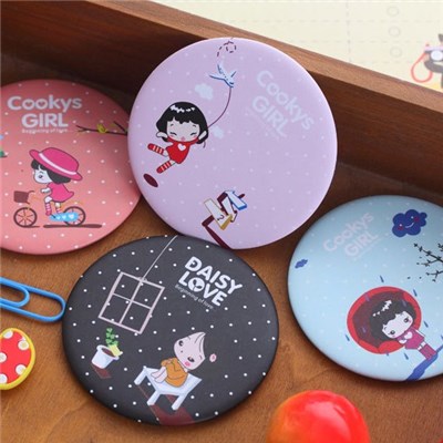 2015 Small Mirror Creative Korea Biscuits Cute Girl Ms Cartoon Mini Mirror,Welcome To Sample Custom