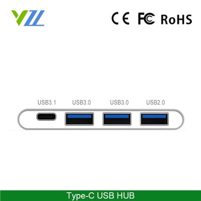 Ultra-thin 4 Ports Reversible Data Transfer 3.1 USB Type-C Hub For Apple Products Usb 3.0 To Usb 3.1