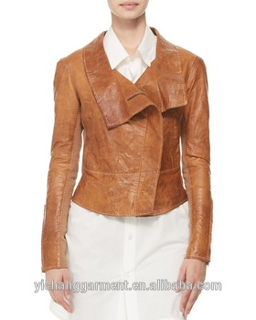 Women Leather Jacket With Ponte Fabric