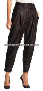 Women''s Tapered Leather Trousers