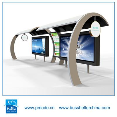 outdoor solar bus shelter with advertising