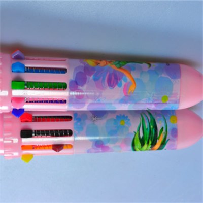 Plastic Carabiner 10 In 1 Multicolor Pen(YB-10C)