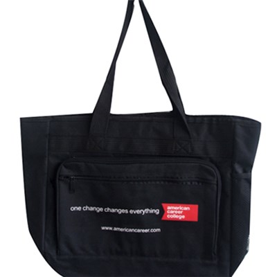 Simple Color Tote Bag Shoulder Bag With A Zipper Side Pocket
