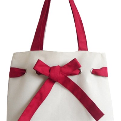 Red Bow Lady Woman Tote Bag