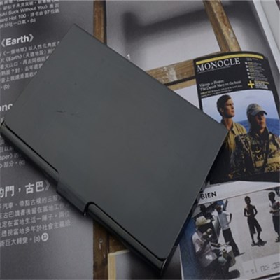 Promotional Gift Type Of Metal Material Black Color Business Card Case (CC07)