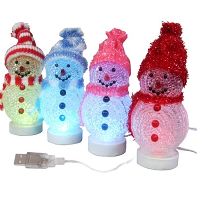 Color Hat USB Christmas Snowman Decor Light (BC319)
