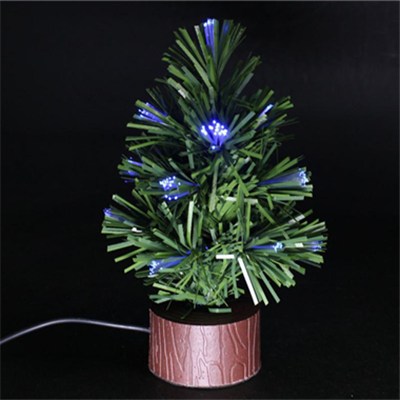 High Quality 6 Inch Height USB Mini Fiber Christmas Tree With LED Light(BC301C)