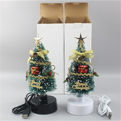 8 Inch Green LED Fiber Optic Christmas Tree (BC301B)
