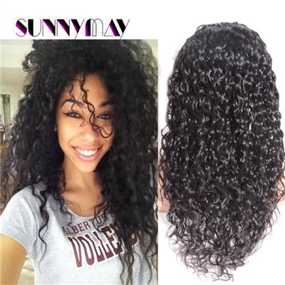 Sunnymay Hair 7A+ Grade Human Hair Stock Glueless Cap Full Lace Wigs/Lace Front Wig Indian Remy Hair Curly Lace Wigs