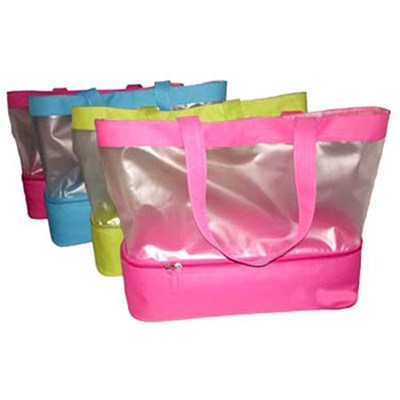 Semi Transparent PVC Tote Bag With Cooler Bottom