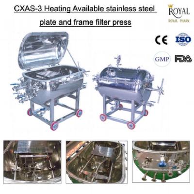 CXAS-3 Heating Available Stainless Steel Plate And Frame Filter Press