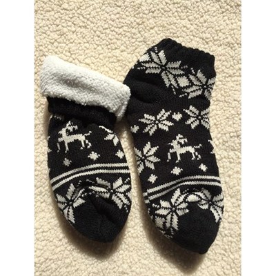 Custom Snowflake And Reindeer Home Socks