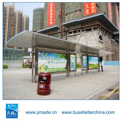 New bus stop design bus shelter with LED strips light box