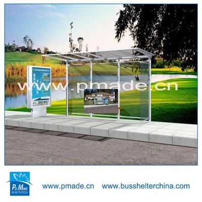 Hot stainless steel bus shelter with advertising lightbox