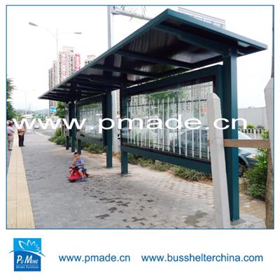 Outdoor furniture #304 stainless steel bus station shelter for sale