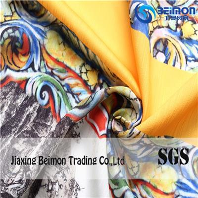 Polyester Colorful Printed Slub Organza Fabric Textile