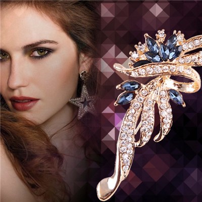 Hot Style 2015 Korean Fashion Design Manual Brooch, Crystal Diamond Flower Four-color Brooch,Welcome To Sample Custom