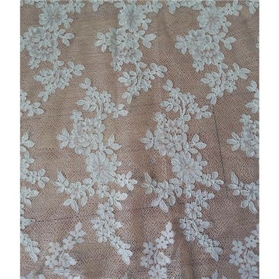 W9019 Polyester Off White Bridal Lace Fabric For Wedding Dress(W9019)